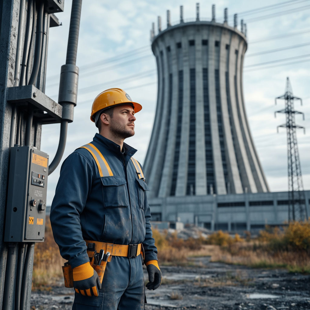 электрик на электростанции