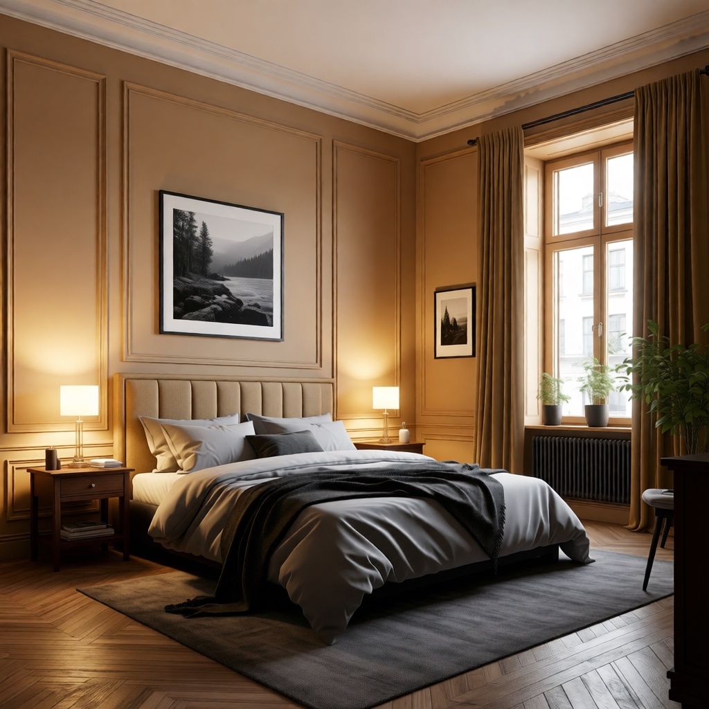 округлые линии в спальне